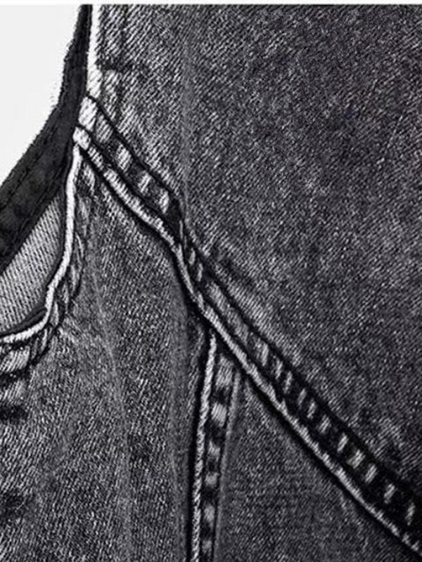 Vestă de cowboy din Jean gri, denim, vestă pentru femei, primăvară, toamnă, fără mâneci, bluze, jachetă scurtă, fete, ruptă, vestă 5XL