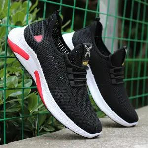 Suvised meeste kingad uus mood valge hingav võrgust spordijalatsid meeste madala nööriga nööriga põrutusi summutavad jooksujalatsid