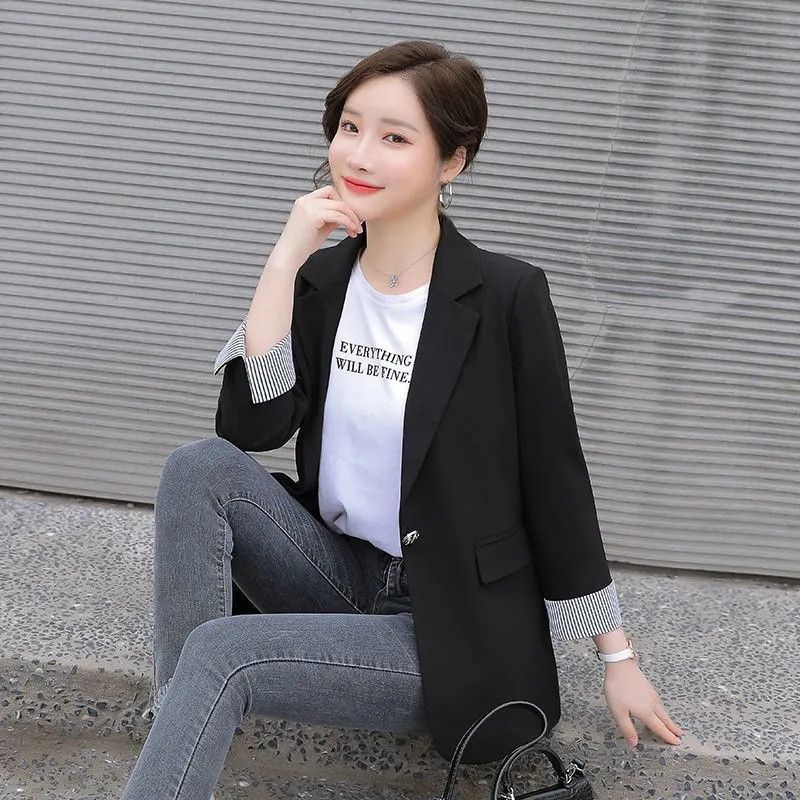 Νέο 2023 Φθινοπωρινό γυναικείο σακάκι μακρυμάνικο σακάκι με ένα κουμπί Γυναικείο μακρυμάνικο μπουφάν Lady Work Office Slim Blazers Γυναικεία μπλουζάκια