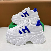 Pantofi groși pentru femei, cu fundul gros, pantofi din piele pentru femei, pantofi cu platformă, respirabili, creștere înaltă, pantofi casual, pantofi pentru femei