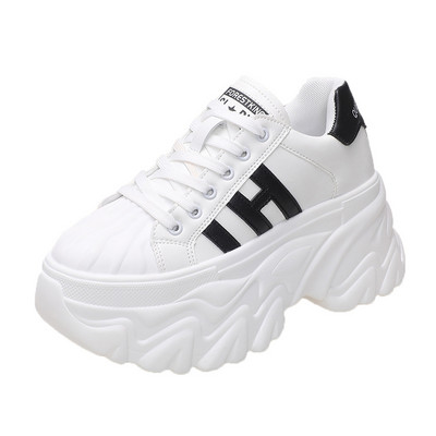 Pantofi groși pentru femei, cu fundul gros, pantofi din piele pentru femei, pantofi cu platformă, respirabili, creștere înaltă, pantofi casual, pantofi pentru femei