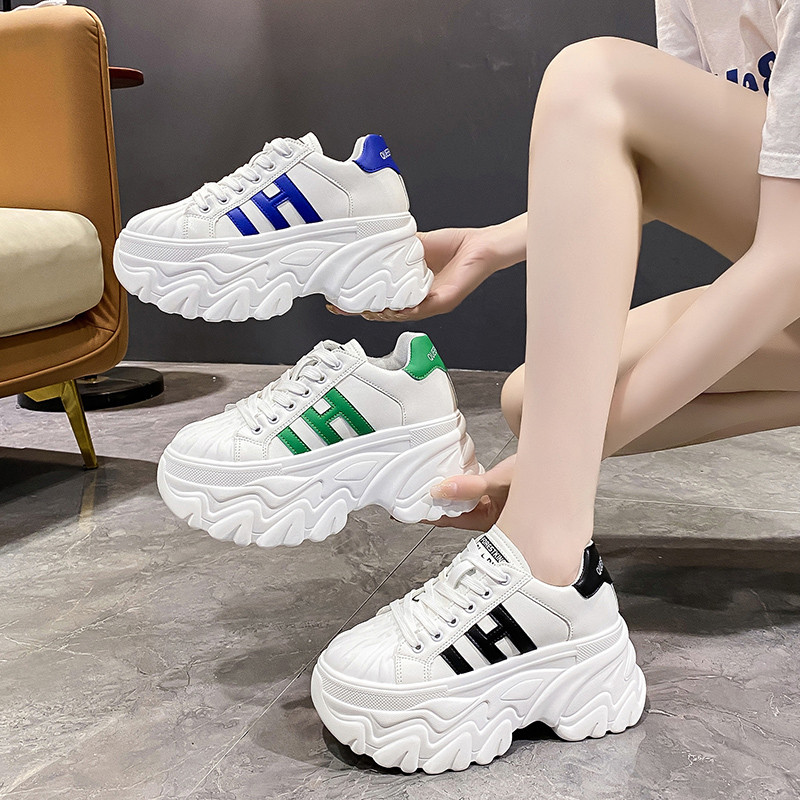 Pantofi groși pentru femei, cu fundul gros, pantofi din piele pentru femei, pantofi cu platformă, respirabili, creștere înaltă, pantofi casual, pantofi pentru femei