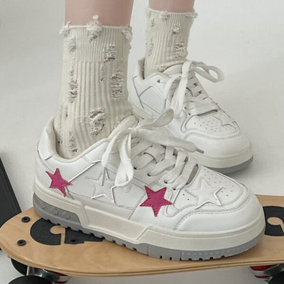 Y2K Κορεάτικη Γυναικεία Μόδα Star Sports Loafers Sneaker Athletic Pump Sneakers Πλατφόρμα Γυναικεία παπούτσια τένις Χοντροκομμένα παπούτσια με χοντρά τακούνια