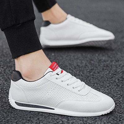 Ανοιξιάτικα ανδρικά casual παπούτσια Λευκά δερμάτινα πάνινα παπούτσια Άνετα βουλκανιζέ Παπούτσια ελαφριά παπούτσια για τρέξιμο Fashion School Tennis