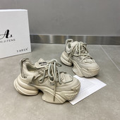 Νέα ανοιξιάτικα χοντρά αθλητικά παπούτσια Γυναικεία φθινοπωρινά πάνινα παπούτσια με χοντρό κάτω μέρος Αύξηση ύψους Αθλητικά παπούτσια μπαμπάς Γυναικεία παπούτσια casual