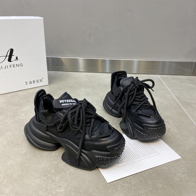 Νέα ανοιξιάτικα χοντρά αθλητικά παπούτσια Γυναικεία φθινοπωρινά πάνινα παπούτσια με χοντρό κάτω μέρος Αύξηση ύψους Αθλητικά παπούτσια μπαμπάς Γυναικεία παπούτσια casual