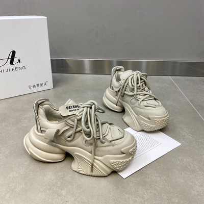 Νέα ανοιξιάτικα χοντρά αθλητικά παπούτσια Γυναικεία φθινοπωρινά πάνινα παπούτσια με χοντρό κάτω μέρος Αύξηση ύψους Αθλητικά παπούτσια μπαμπάς Γυναικεία παπούτσια casual