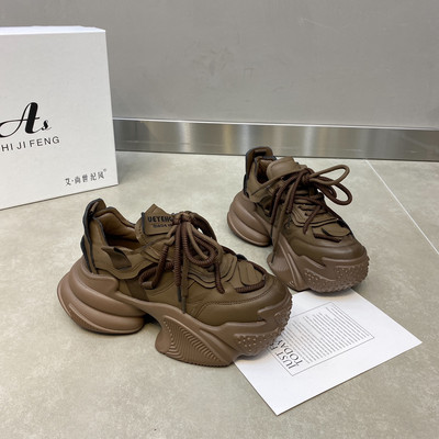 Νέα ανοιξιάτικα χοντρά αθλητικά παπούτσια Γυναικεία φθινοπωρινά πάνινα παπούτσια με χοντρό κάτω μέρος Αύξηση ύψους Αθλητικά παπούτσια μπαμπάς Γυναικεία παπούτσια casual