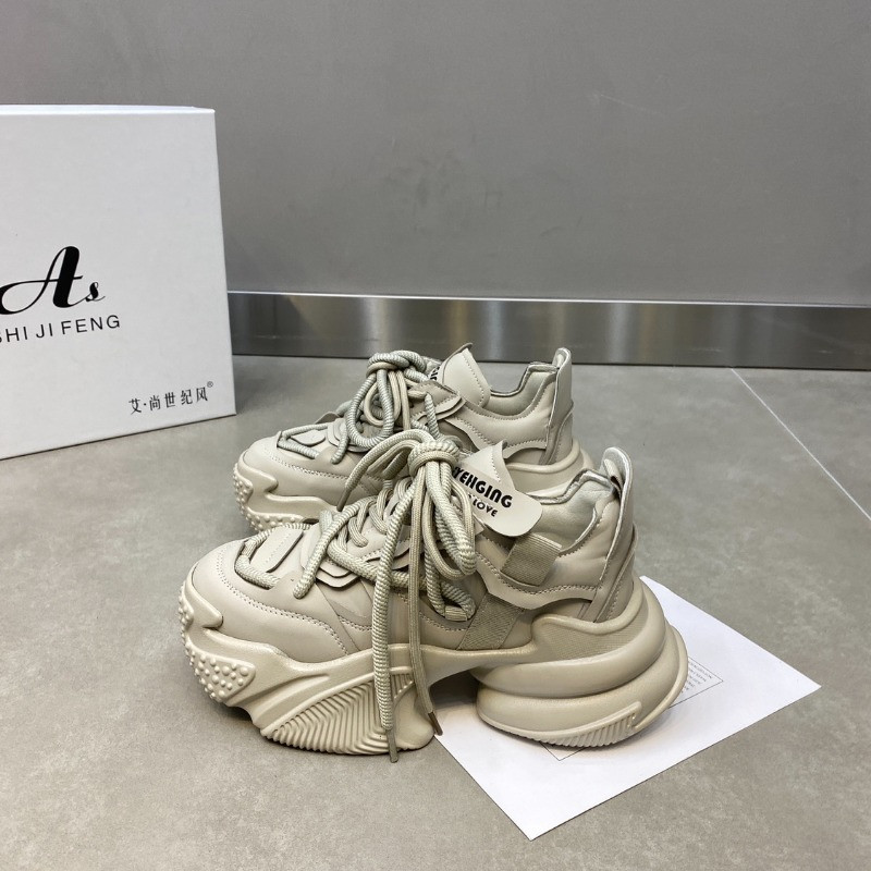 Νέα ανοιξιάτικα χοντρά αθλητικά παπούτσια Γυναικεία φθινοπωρινά πάνινα παπούτσια με χοντρό κάτω μέρος Αύξηση ύψους Αθλητικά παπούτσια μπαμπάς Γυναικεία παπούτσια casual