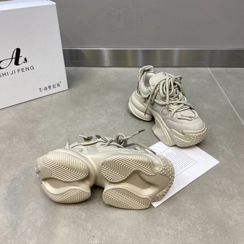 Νέα ανοιξιάτικα χοντρά αθλητικά παπούτσια Γυναικεία φθινοπωρινά πάνινα παπούτσια με χοντρό κάτω μέρος Αύξηση ύψους Αθλητικά παπούτσια μπαμπάς Γυναικεία παπούτσια casual