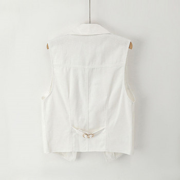 2023 Τζιν Γιλέκο Γυναικείο Άνοιξη Φθινόπωρο Νέο Αμάνικο Λευκό Τζιν γιλέκο Γυναικείο παλτό Καλοκαιρινό τζιν γιλέκο Γυναικεία Top outwear