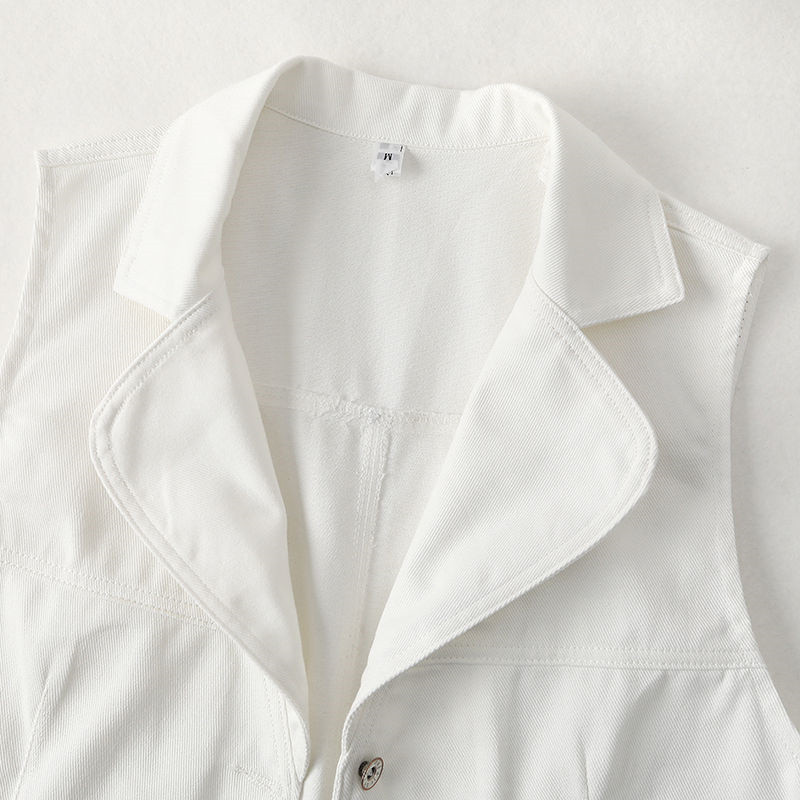 2023. aasta teksavest naiste kevad-sügis uus varrukateta valge teksapüks Vest jakk Naiste mantel Suvine teksapükste vest Naiste ülerõivad