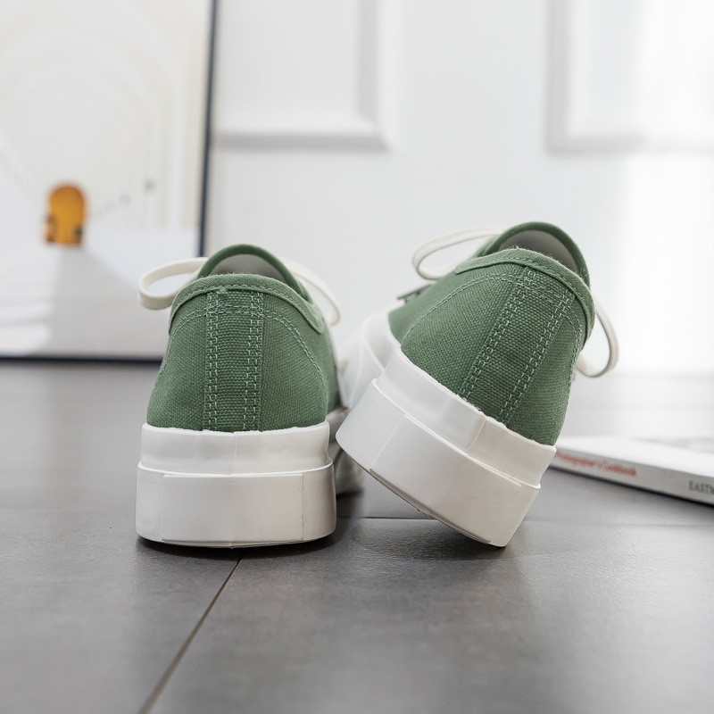 Καλοκαιρινά λεπτά παπούτσια καμβά με μεγάλα δάχτυλα για γυναικεία παπούτσια 2023 νέα υφασμάτινα παπούτσια για την άνοιξη και το φθινόπωρο Λευκά παπούτσια με τετράγωνη θέση