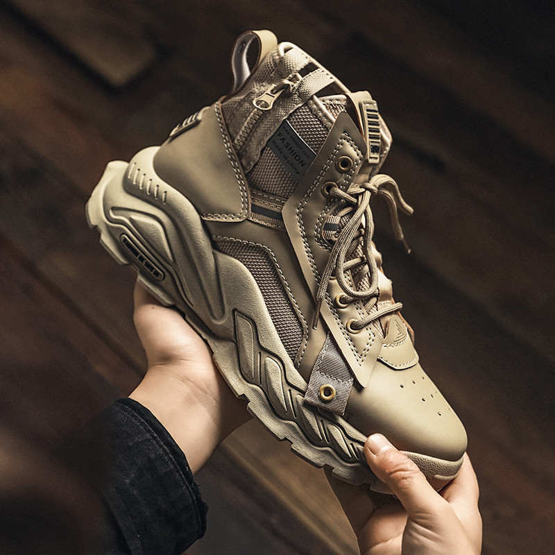 Ανδρικά παπούτσια ZOKI Chunky Platform Vulcanize 2023 Ανδρικά παπούτσια με κορδόνια Pu+Mesh, αντιολισθητικά, ανδρικά παπούτσια Combat με χοντρό πάτο