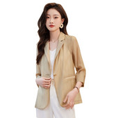 Μόδα Λεπτό μικρό κοστούμι Γυναικείο παλτό Καλοκαίρι 2023 Νέο Cropped μανίκι ιδιοσυγκρασία Casual Sunscreen Blazer Γυναικεία μπουφάν τοπ 4XL