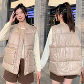 2023 Νέο Φθινόπωρο Χειμώνας Γυναικείο Βαμβακερό Γιλέκο Μπουφάν Μονόχρωμο Μεγάλη Τσέπη Αμάνικο Γιλέκο για Γυναικείο παλτό με τοπ