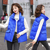 Φθινοπωρινό χειμερινό πουπουλένιο βαμβακερό γιλέκο 2023 Νέο γυναικείο κοντό σακάκι Outerwear Μόδα αμάνικο γιλέκο γιλέκα Γυναικείο παλτό