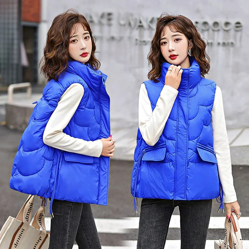 Φθινοπωρινό χειμερινό πουπουλένιο βαμβακερό γιλέκο 2023 Νέο γυναικείο κοντό σακάκι Outerwear Μόδα αμάνικο γιλέκο γιλέκα Γυναικείο παλτό