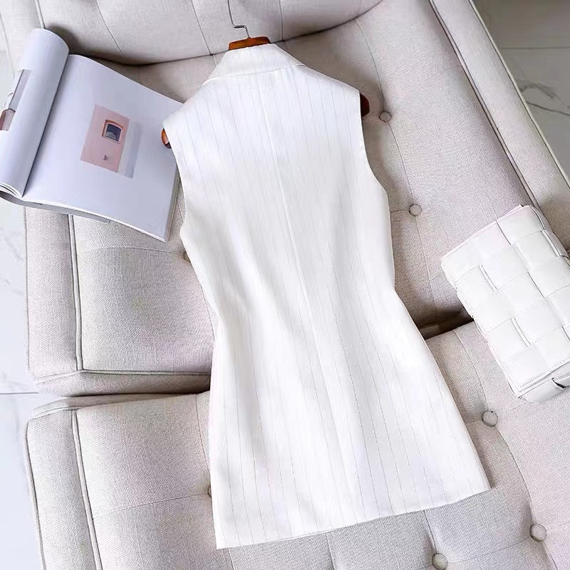 2023. aasta uus naiste vestijakk, moodne triibuline ühe nööbiga varrukateta bleiser-vest mantel, Korea õhuke naiste vest, topsid M-4XL