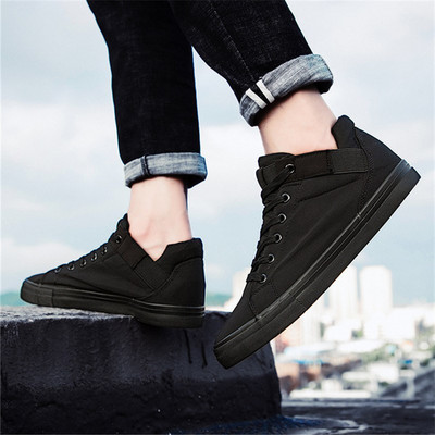 LIN KING Νέα Lace Up Ανδρικά Βουλκανιζέ Παπούτσια Ψηλά τοπ υπαίθρια casual παπούτσια καμβά Αντιολισθητικά ανδρικά αθλητικά παπούτσια Ανδρικά παπούτσια αύξησης ύψους