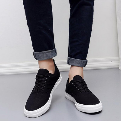 LIN KING Νέα Lace Up Ανδρικά Βουλκανιζέ Παπούτσια Ψηλά τοπ υπαίθρια casual παπούτσια καμβά Αντιολισθητικά ανδρικά αθλητικά παπούτσια Ανδρικά παπούτσια αύξησης ύψους