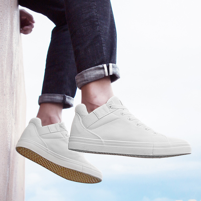 LIN KING Nauji suvarstomi vyriški, vulkanizuoti batai, aukštakulniai, laisvalaikio drobiniai batai, neslystantys vyriški sportbačiai vyriški aukštį didinantys batai