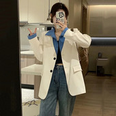 Γυναικείο κοστούμι άνοιξη φθινόπωρο 2023Νέο κορεατικό vintage ψεύτικο μακρυμάνικο μπλέιζερ δύο τεμαχίων Γυναικείο παλτό Casual γυναικεία μπλουζάκια γραφείου