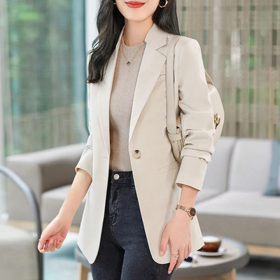 Χακί κοστούμι Γυναικείο παλτό άνοιξη φθινόπωρο 2023 Νέα μόδα Κορεάτικα μακρυμάνικα σακάκια Γυναικείο μπουφάν Casual γραφείο Γυναικεία μπλουζάκια