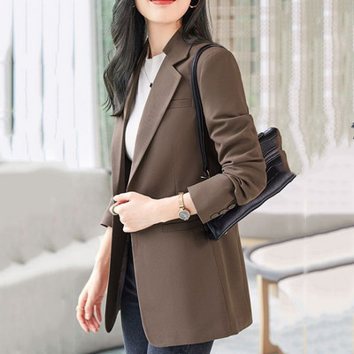 Χακί κοστούμι Γυναικείο παλτό άνοιξη φθινόπωρο 2023 Νέα μόδα Κορεάτικα μακρυμάνικα σακάκια Γυναικείο μπουφάν Casual γραφείο Γυναικεία μπλουζάκια