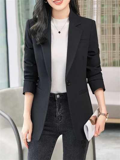 Χακί κοστούμι Γυναικείο παλτό άνοιξη φθινόπωρο 2023 Νέα μόδα Κορεάτικα μακρυμάνικα σακάκια Γυναικείο μπουφάν Casual γραφείο Γυναικεία μπλουζάκια