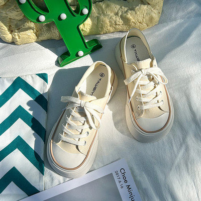 Primăvară Vară Pantofi de pânză de jos pentru femei Pantofi casual pentru femei Pantofi cu platformă pentru femei Pantofi sport plat cu șireturi Pantofi sport la modă