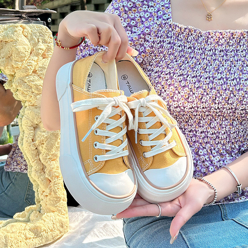 Primăvară Vară Pantofi de pânză de jos pentru femei Pantofi casual pentru femei Pantofi cu platformă pentru femei Pantofi sport plat cu șireturi Pantofi sport la modă