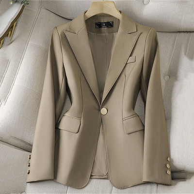 Moteriškas švarkas, 2023 m. mados pavasario ruduo, naujas korėjietiškas vienos sagos trumpas laisvalaikio kostiumas, moteriškas biuro švarkas, viršutiniai drabužiai