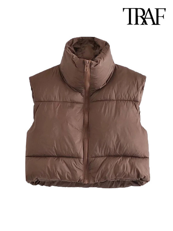 Γυναικείο φερμουάρ TRAF Γυναικείο γιλέκο με μονόχρωμο παλτό Vintage με ρυθμιζόμενο στρίφωμα Γυναικείο γιλέκο Κομψές μπλούζες