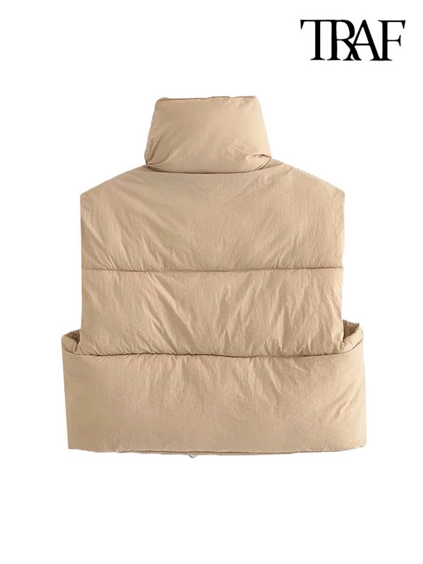 Γυναικείο φερμουάρ TRAF Γυναικείο γιλέκο με μονόχρωμο παλτό Vintage με ρυθμιζόμενο στρίφωμα Γυναικείο γιλέκο Κομψές μπλούζες