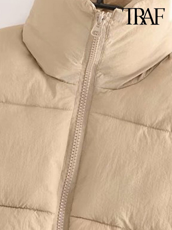 Γυναικείο φερμουάρ TRAF Γυναικείο γιλέκο με μονόχρωμο παλτό Vintage με ρυθμιζόμενο στρίφωμα Γυναικείο γιλέκο Κομψές μπλούζες