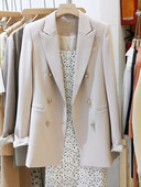 LY VAREY LIN Νέο Ανοιξιάτικο Φθινοπωρινό Vintage Γυναικείο μακρυμάνικο μονόχρωμο σακάκι γραφείου Γυναικείο γιακά με διπλό στήθος