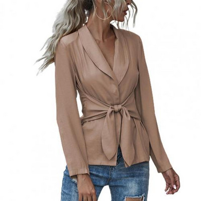 Office Lady Blazers Παλτό Γυναικεία Κοστούμια με Ζώνη Εξωτερικά Ενδύματα Γυναικεία Μπουφάν Μακρυμάνικο Κομψό Λεπτό Μπουφάν Γυναικείο High Street Top