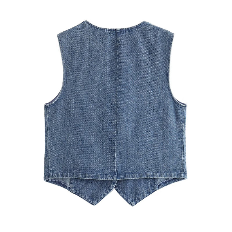 Τζιν Γιλέκο Γυναικείο Casual Αμάνικο Μπουφάν Κομψό Γυναικείο Γιλέκο Τζιν Γυναικεία Ρούχα 2023 Νέο