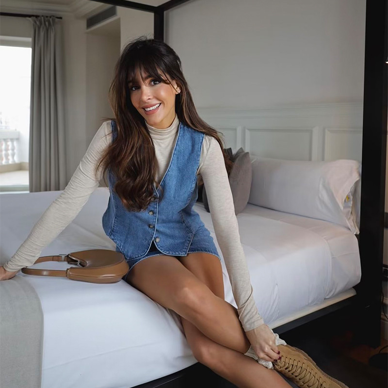 Τζιν Γιλέκο Γυναικείο Casual Αμάνικο Μπουφάν Κομψό Γυναικείο Γιλέκο Τζιν Γυναικεία Ρούχα 2023 Νέο