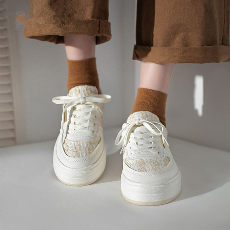 Πλατφόρμα Λευκά Παπούτσια Γυναικεία 2022 Summer Mesh Sports Casual Παπούτσια με κορδόνια Ευέλικτα αντιολισθητικά παπούτσια για τρέξιμο Sapatos Vulcanizados