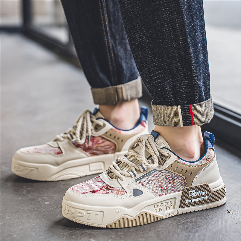 Plave muške debele cipele s modnim printom Mrežaste prozračne ležerne tenisice za muškarce Neklizajuće dizajnerske cipele Muške zapatilla hombre