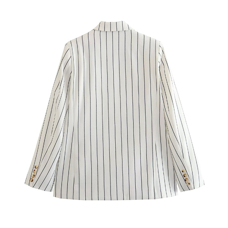 Pinstripe White Blazer Γυναικεία Κομψά Casual High Street Oversize ριγέ μπουφάν Chic Lady γυναικεία ρούχα 2023 Νέο
