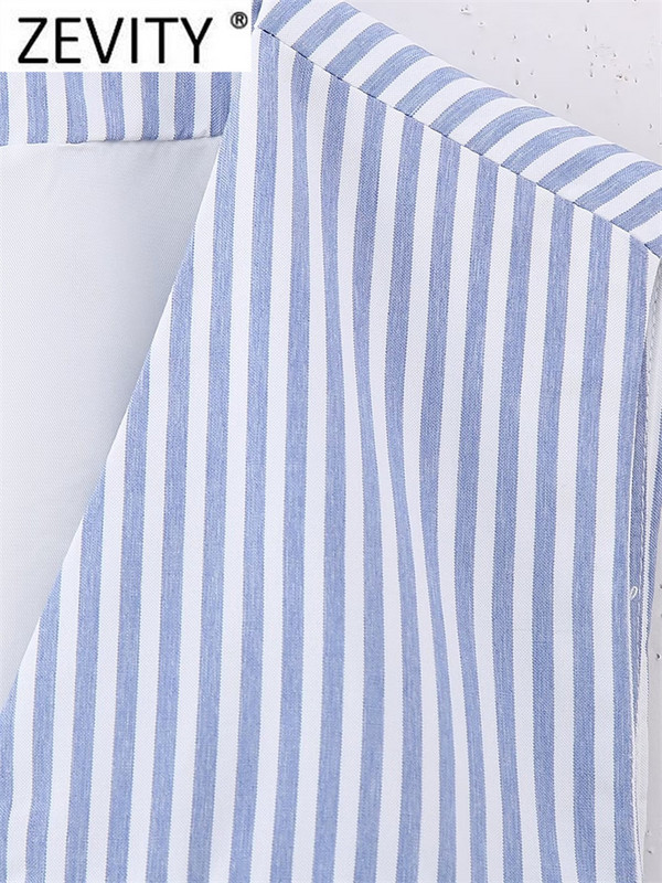 Zevity Ženska modna jakna s V izrezom s jednorednim kopčanjem, kratkim prslukom s printom, uredska ženska uska jakna bez rukava CT4376