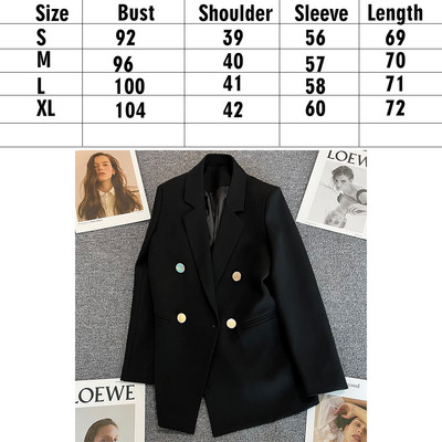 Κορεάτικο γυναικείο σακάκι oversize μαύρο παλτό blazer γυναικεία κομψά εξωτερικά ενδύματα πολυτελείας Κομψό γυναικείο σχεδιαστή κοστούμι γραφείου Overfit