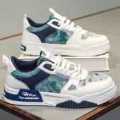 Plave muške uzročne tenisice za proljeće 2023. Prozračne udobne debele cipele za muškarce Modne cipele za skejtbord s printom Muške