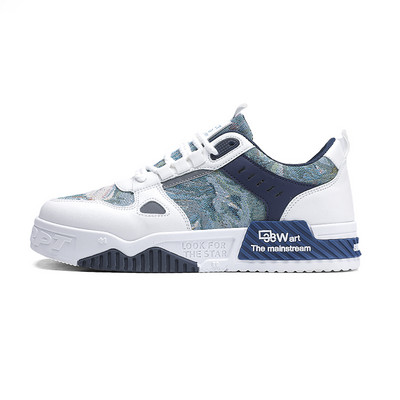 Plave muške uzročne tenisice za proljeće 2023. Prozračne udobne debele cipele za muškarce Modne cipele za skejtbord s printom Muške