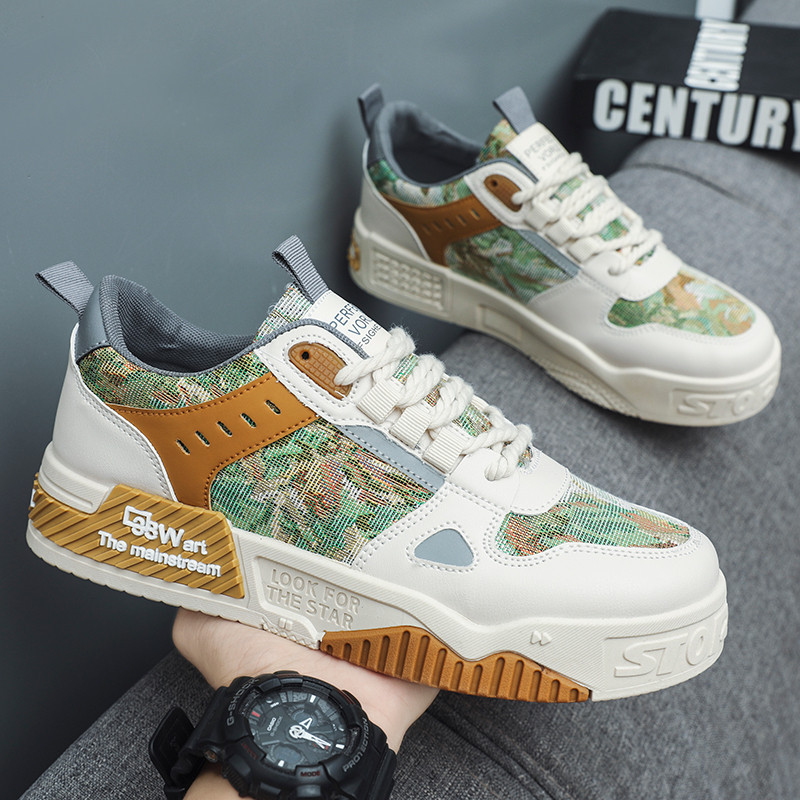 Plave muške uzročne tenisice za proljeće 2023. Prozračne udobne debele cipele za muškarce Modne cipele za skejtbord s printom Muške