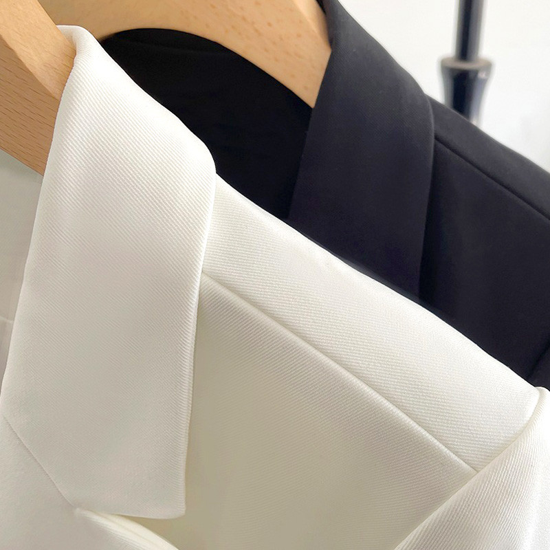 Γυναικείο κοστούμι με πέτο 2023 Μπουφάν για άνοιξη και φθινόπωρο Νέα μεταλλική πόρπη μακρυμάνικο μονόχρωμο παλτό Κομψά γυναικεία casual παλτό