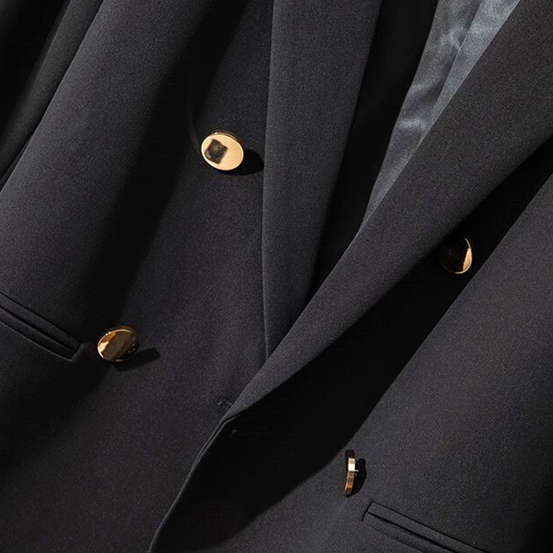 Γυναικείο κοστούμι με πέτο 2023 Μπουφάν για άνοιξη και φθινόπωρο Νέα μεταλλική πόρπη μακρυμάνικο μονόχρωμο παλτό Κομψά γυναικεία casual παλτό